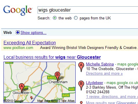 ETR on Google Mapss Example